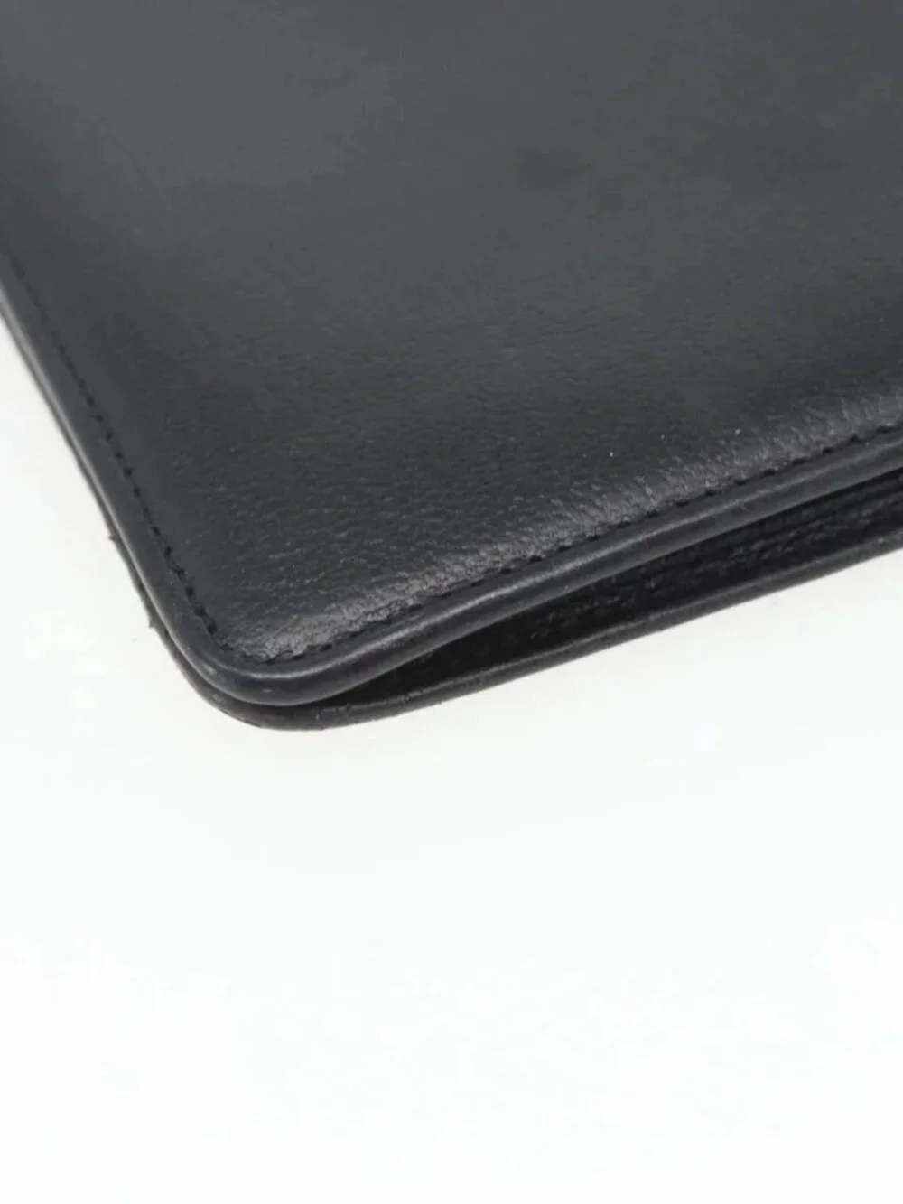 CHANEL Day Planner Cover Leather Black Gold CC Auth 157492